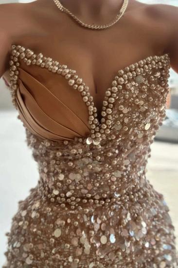 Charming Beaded Sequins Sweetheart Neck Sheath Evening Dress_4