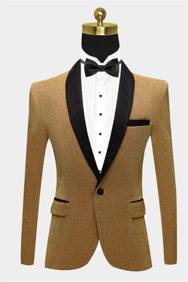 Mens Glitter Sequin Blazer |  Gold Mens Fit for Prom