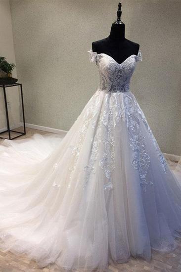 Bradyonlinewholesale Glamorous Sweetheart Sleeveless Wedding Dress Off Shoulder Sweep Train Bridal Gowns On Sale_2