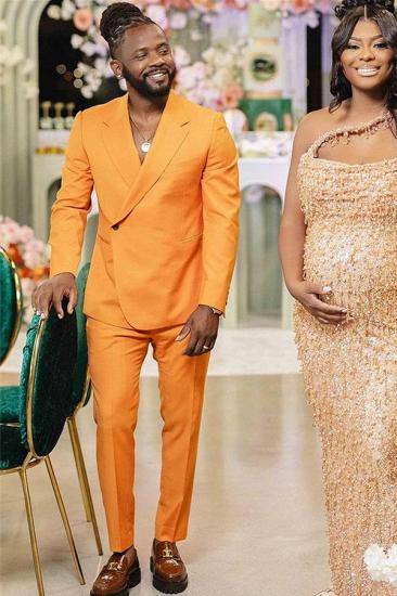 Watkins Light Orange Notched Lapel One Button Prom Suits_1