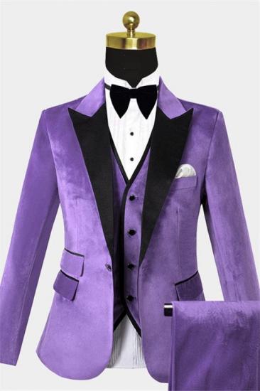 Fashion Velvet Purple Men Jacket