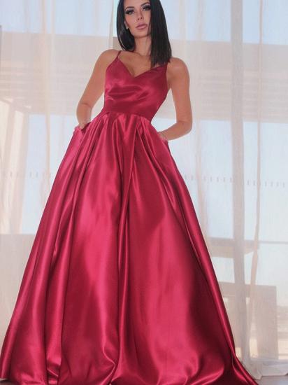 Luxury ball gown Red sweetheart a-line prom dress_4