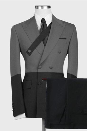New Kingston Grey and Black Slim Fit Stylish Mens Suits Online_1