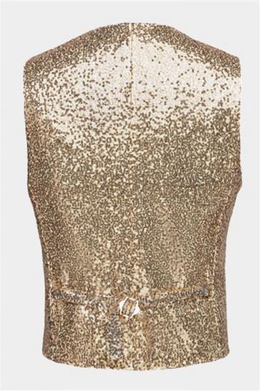 Maximilian Fashion Gold Sequined Men Vest for Prom_2