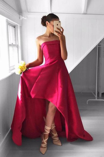 Sleeveless Hi-Lo Strapless Evening Gowns Sweep Train Newest Prom Dress
