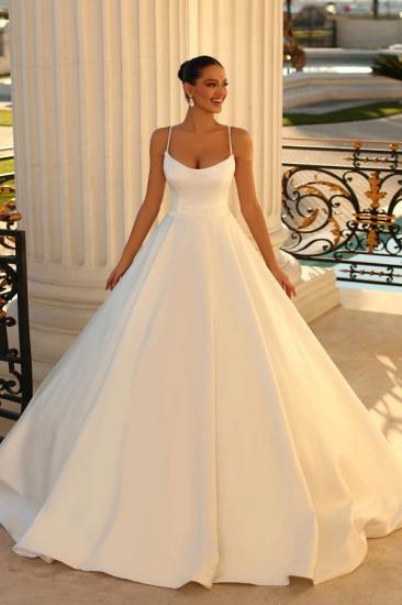 Simple Wedding Dresses A Line | Satin Wedding Dresses Online_1