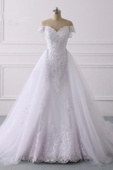 Bradyonlinewholesale Elegant Off-the-Shoulder Tulle Lace Wedding Dress Sweetheart Appliques Beadings Sleeveless Bridal Gowns On Sale_1