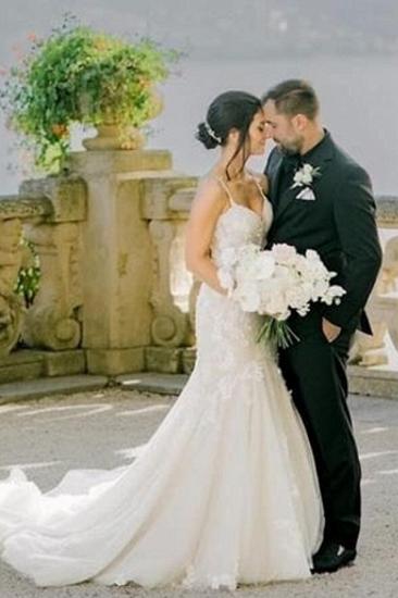 Simple Wedding Dresses Mermaid Wedding Dresses Long Lace_2