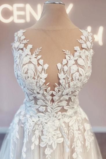Gorgeous lace wedding dresses | A line wedding dresses cheap_3