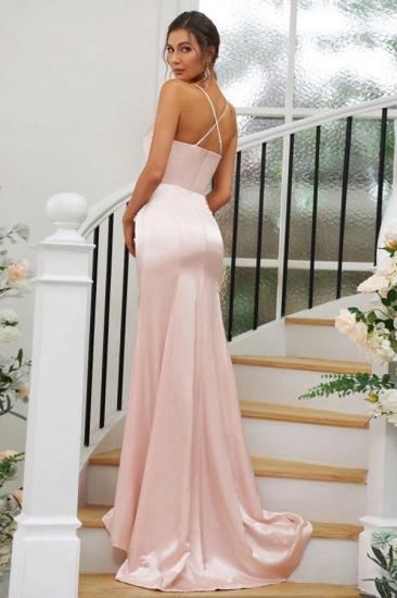 Pink Simple Split Evening Dress | Long Prom Dress Cheap_3