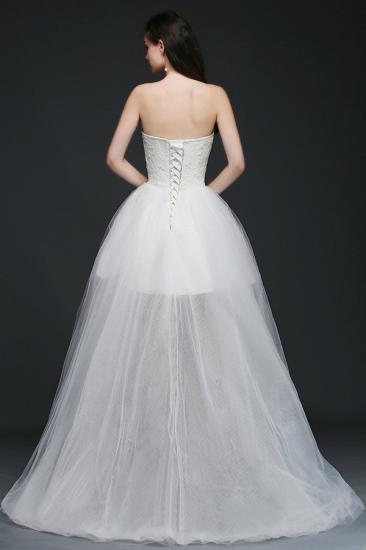 A-line Hi-Lo Tulle Wedding Dress With Lace_2