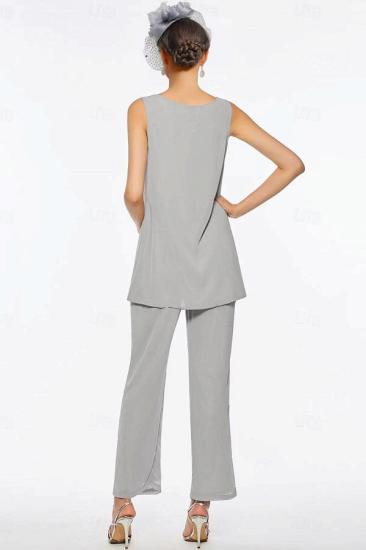 Silver Mother of the Bride Pantsuit Formal Pantsuits Long_4