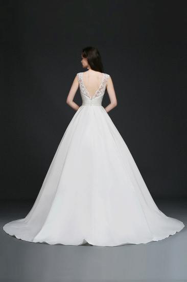 A-line Jewel Delicate Wedding Dress With Lace_2