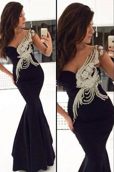 Sexy Black Mermaid Prom Dresses with Top Beaded Sequin Long Glorious Floor Length Evening Gowns