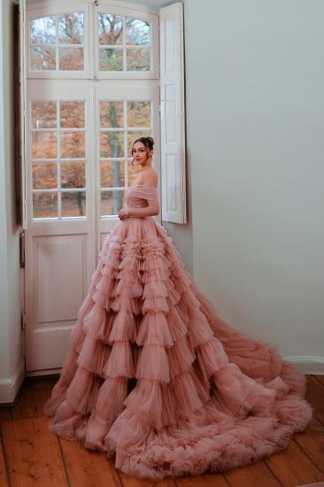 Pink Wedding Dresses A Line Tulle Wedding Dresses Buy Online_2