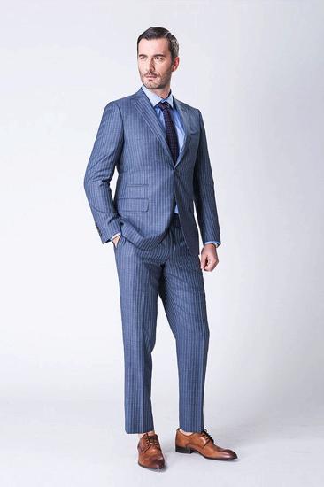 Amari Modern Stripes Custom Two Piece Blue Mens Suit_2
