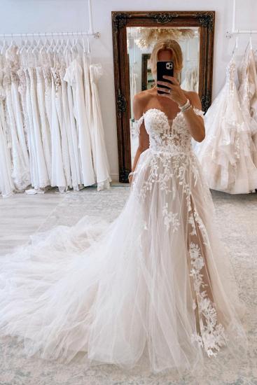 Gorgeous Wedding Dresses With Lace | A Line Wedding Dresses Cheap_1