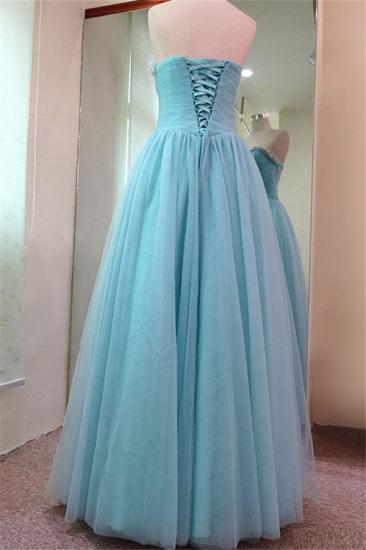 Tulle Rhinestone Rulles Prom Dresses Sweetheart Tiered Strapless Evening Dresses_2