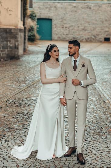 Beautiful Wedding Dress Simple Wedding Dresses A Line Satin_4