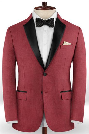 Slim Fit Red Two Piece Tuxedo | Evening Prom Casual Two Piece Mens Suit_1