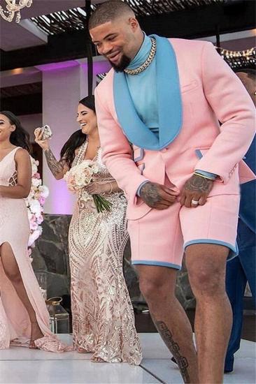 Ayden Pink Shawl Lapel One Button Fashion Mens Wedding Suit_1