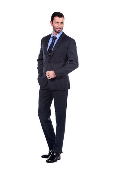 Premium Dark Grey Notched Lapel Mens Tailored Suit_2