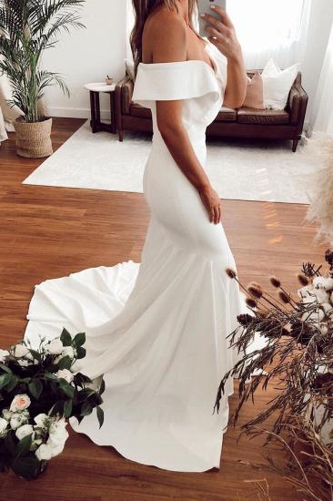 Off The Shoulder Mermaid Wedding Dresses | Pleated Bridal Gowns Online_2