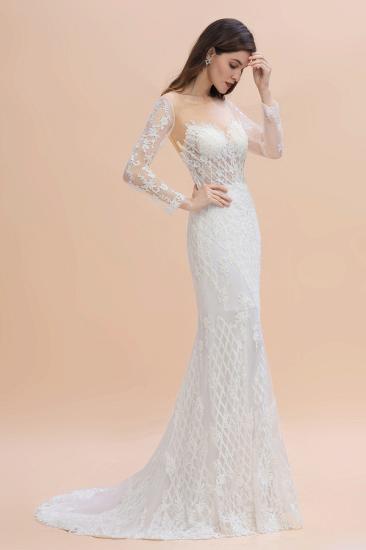 Luxury Beaded Lace Mermaid Wedding Dresses Tulle Appliques Bride Dresses with Detachable Train_7
