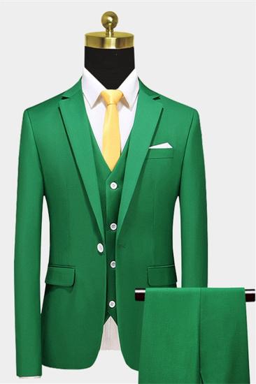 Three-Piece Green Mens Suit | Classic Notch Lapel Prom Suit_1