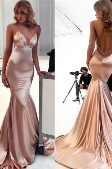 2022 Sexy Open Back Mermaid Evening Dresses | Cheap Sleeveless Ruffles Spaghetti-Straps Formal Dresses_3