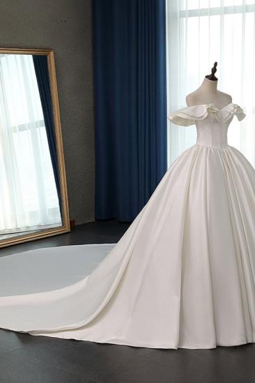 Bradyonlinewholesale Stylish Strapless Sweetheart Satin Wedding Dress Ruffles Sleeveless Ball Gowns Bridal Gowns On Sale_3