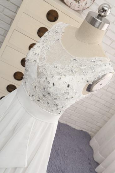 Bradyonlinewholesale Affordable Jewel White Chiffon Ruffle Wedding Dress Sleeveless Appliques Bridal Gowns with Beadings_3