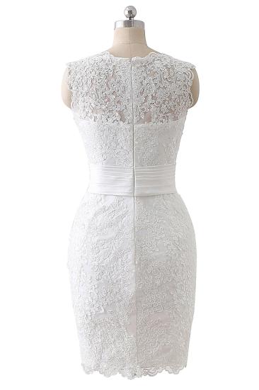 Sheath Scoop Lace Wedding Dresses with Detachable Skirt_5