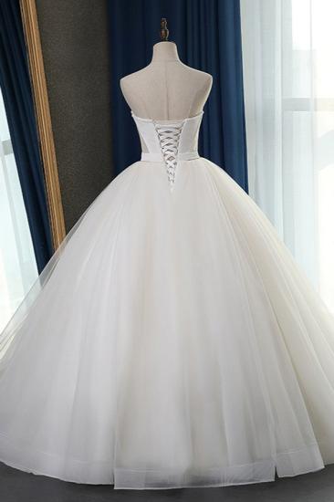Bradyonlinewholesale Sexy Strapless Sweetheart Wedding Dress Ball Gown Sleeveless White Tulle Bridal Gowns On Sale_2
