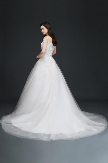 AMIA | A-line Off-the-Shoulder Tulle Elegant Wedding Dresses with Appliques_4