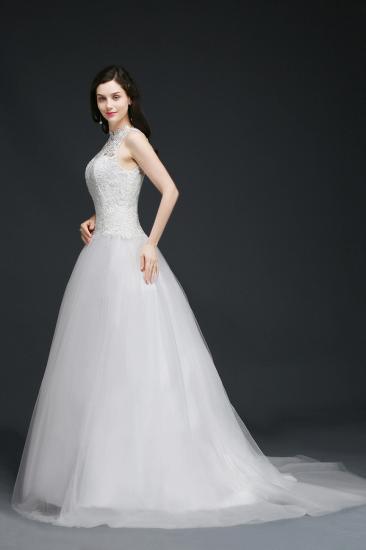 ANASTASIA | A-line High Neck Delicate Wedding Dress With Lace_3