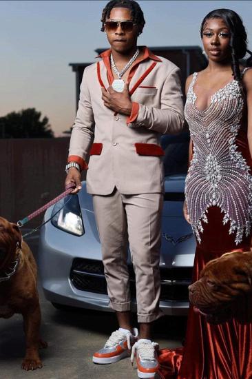 Uriah Khaki Peaked Lapel Bespoke Prom Suits_1