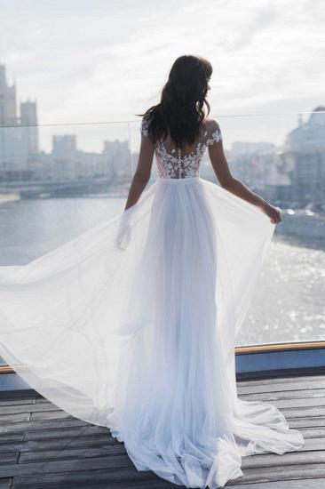 Off The Shoulder Appliques A-line Wedding Dresses | Side Split Tulle Bridal Gowns_2