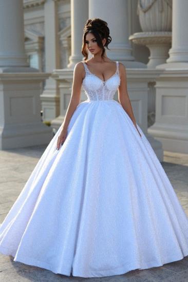 Modern Wedding Dresses With Glitter | Wedding dresses A line satin_1