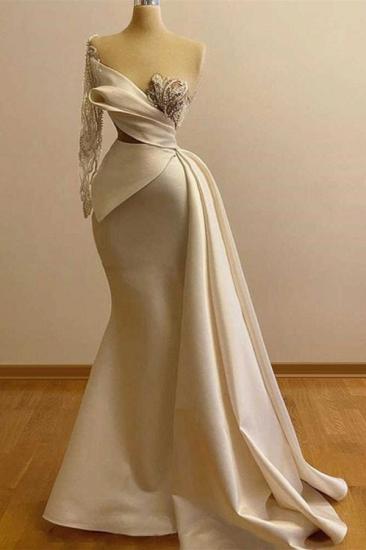 Elegant Satin One Shoulder Mermaid Floor Length Prom Gown ｜ Mermaid Prom dresses