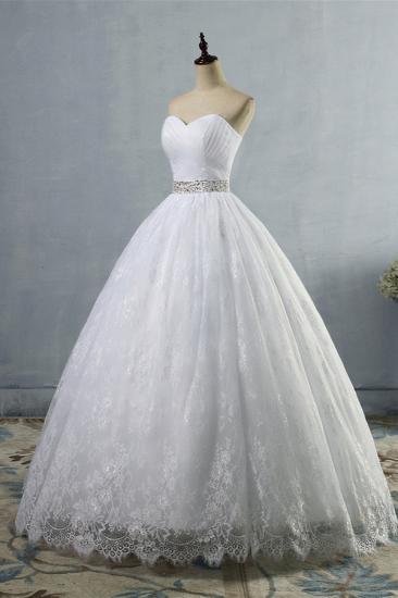 Bradyonlinewholesale Stylish Tulle Appliques Ball Gown Wedding Dresses Sweetheart Sleeveless Bridal Gowns with Beading Sash_3