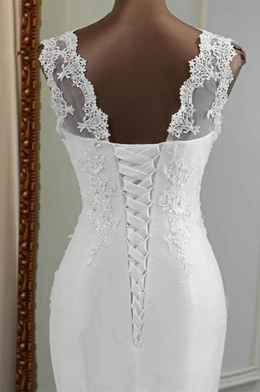Bradyonlinewholesale Glamorous Jewel Lace Beading Wedding Dresses Sleeveless Appliques Mermaid Bridal Gowns_7