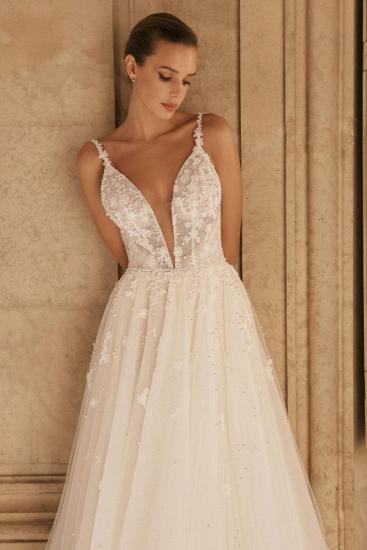 Sexy Wedding Dresses V Neck | Wedding dresses A line_3