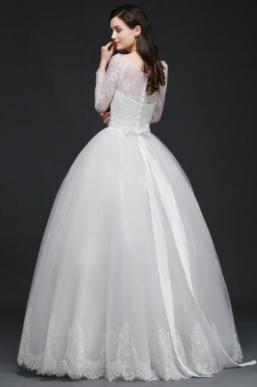 AZARIA | Princess Scoop Tulle White Wedding Dress With Lace_6