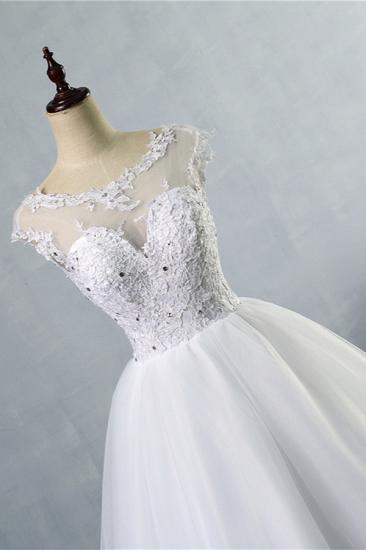 Bradyonlinewholesale Elegant Jewel Tulles Lace Wedding Dress Sleeveless Appliques Beadings Bridal Gowns Online_3