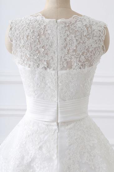 Sheath Scoop Lace Wedding Dresses with Detachable Skirt_6