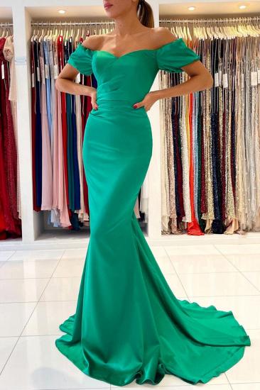 Stunning Off-the-Shoulder Satin Mermaid Evening Gown_6