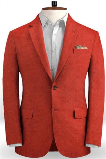 Slim Fit Linen Beach Wedding Dress |  2-Piece (Jacket   Pants) Groom Mens Blazer Prom Outfit_1
