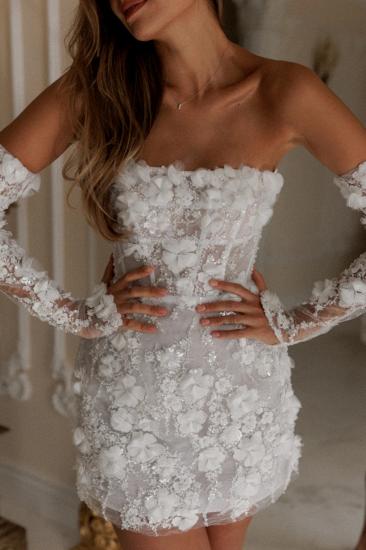 Mini Wedding Dresses Lace Short Wedding Dresses Glitter_4